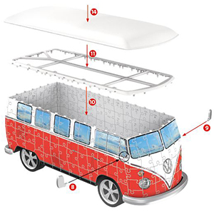 Ravensburger 3D Puzzle Pulmino Volkswagen - Istruzioni illustrate